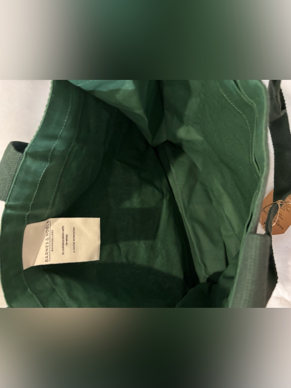 Barnes & Noble Forest Green Canvas Tote Bag